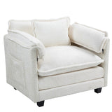 55.32*39.76" Oversized Sofa Indoor,Portable ottoman,Boucle Single Sofa Bed with Wider seat,Double W2715P269740