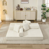 Comfy Convertible Folding Mattress Couch, Floor Bed, Chenille Floor with Armrest, Floor W1143P330248