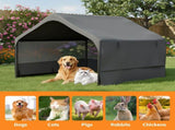 Extra Large Outdoor Dog House Tent 3-Sided Mesh Windows, Breathable Sun Rain Cover Pet Shelter 35504686