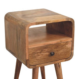 Artisan Furniture Solid Wood Mini Oakish Curve Open nightstand B182P279313
