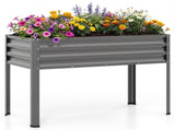 44" Elevated Raised Garden Bed with Drainage Holes, 32" Ergonomic Height Metal Planter - Gray 62003815