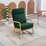 ZUN 25.2"W Modern Rocking Chair Accent Lounge Armchair Comfy Boucle Upholstered High Back Wooden Rocker W1298137120