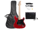 ST Stylish Electric Guitar with Black Pickguard Red 07478467