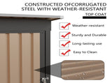 4.27FT x2.42FT Metal Garden Shed 5 X 3 FT Pent Roof with Hinge Door W2794P384275