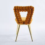 orange and gold Modern chair with iron tube legs, soft cushions and comfortable backrest, W234P271309