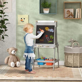 Easel for Kids, Art Easel w/ Paper Roll, Double Sided Whiteboard Gray 68283383