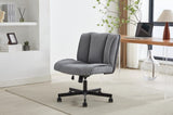 ZUN Armless Desk Chairs with Wheels Office Chair Vanity Chair with Technical Cloth Adjustable Swivel W2725P207702