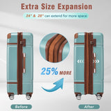 Hardshell Luggage Sets 3 Pieces 20"24" Luggages and Cosmetic Case Spinner Suitcase with TSA Lock N732P171583M