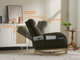 Modern Accent Rocking Chair Rocking Chair with Solid Wood Legs, Upholstered Nursery Glider Rocker, 59526462
