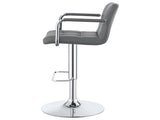 Grey and Chrome Adjustable Bar Stool B062P145644