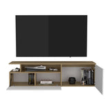 Selma Floating 63" Wide Tv Stand with Two Cabinets, Six Shelves, Cable Management , Entertainment B070P286444