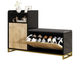 Vividwood L-Shaped Shoe Storage with Flip Drawer & Adjustable Wave Shelves, 39''W Entryway T5618P505966