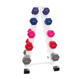 6-10 Pair Iron and Rubber Dumbbell Set 5-15 lbs Hand Free Weight for Strength Hex Coated Encased T3772P356554