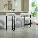 ZUN House Hold Bar Set of 1, Modern Bar Stool with Back, Black Metal Frames, Upholstered Bar W1588P207632