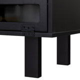 ZUN TV stand,TV cabinet,American country style TV lockers,The toughened glass door panel,Metal 27389878