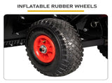 36" x 18" H-Shaped Handle Manual Snow Pusher Black Snow Blade, Black Shaft, Red Wheel Hubs, Iron 20601312