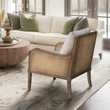 Cane Accent Chair with Removable Back Cushion B035P256566
