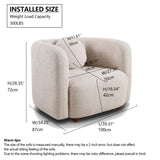 Accent Square Sofa Chair, Boucle Fabric Upholstered Single Cloud Couch Chair, Japandi Style Armchair W2664P263292