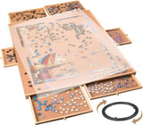 1500 Piece Rotating Wooden Jigsaw Board - 34x26 Inch, Rotating Table With Cover,Portable 15664271