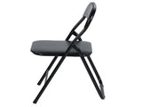 2 Pack Padded Folding Chairs with Metal Frame for Dining and Patio Events Black 00114147