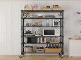 6-Tier disassembly and free assembly NSF-Certified Steel Wire Shelving with Wheels 51704284