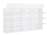 8-Tier Portable 64 Pair Shoe Rack Organizer 32 Grids Tower Shelf Storage Cabinet Stand Expandable 00130633