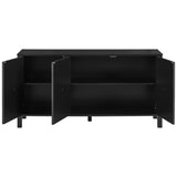 U_STYLE Sideboard with Curved Swirl Patterned Doors and Artistic Three-Door Design,Suitable for N711P178411B