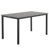 ZUN Disassemble rectangular dining table with straight feet MDF grey PVC marble surface 120*76*76cm N101 10906772