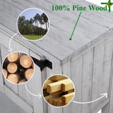 48'' Solid Wood Sideboard Console Table with 2 Drawers and Cabinets and Bottom Shelf, Retro Style W120270249