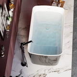 ZUN 49'' x 28'' Acrylic Freestanding Soaking Bathtub, Square-shape Japanese Soaking Hot Tub, Sit-In W1573P170472