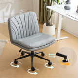 Criss Cross Chair with Wheels & pegs,Dual-Base Wide Armless Comfy Desk Chair Cross Legged,Adjustable 25100756