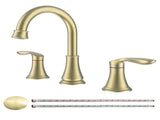 2-Handle 8 inch Widespread Bathroom Sink Faucet Brushed Gold Lavatory Faucet 3 Hole 360&deg Swivel T3177P277513