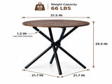 31.5 in Round Dining Table for 2-4, Small Space Kitchen Table with Metal Legs, Espresso Brown 28899215