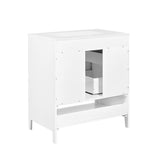 30" Bathroom Vanity with Sink, Multi-functional Bathroom Cabinet with Doors Drawers, Solid Frame WF308203AAK
