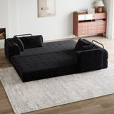 78.7-Inch Convertible Sleeper Sofa Bed with Cylindrical Pillow, Chenille Folding Mattress Couch with W834P337413