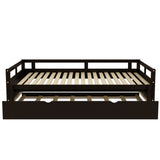 Extending Daybed with Trundle, Wooden Daybed with Trundle, Espresso WF194887AAP