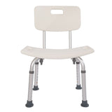 ZUN Medical Bathroom Safety Shower Tub Aluminium Alloy Bath Chair Seat Bench with Removable Back White 46933566