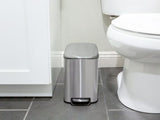 Bathroom Trash Can Combo, 1.3 Gallon Stainless Steel Slim Step Garbage Bin with Soft Close Lid, 35398692