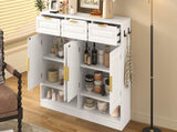 U-Style Farmhouse Sideboard with 3 Drawers & 4 Doors,59.1" Multi-Functional Storage Buffet with N711P345213K
