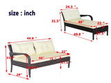 Outdoor patio Furniture sets 2 piece Conversation set wicker Ratten Sectional Sofa With Seat W20966894
