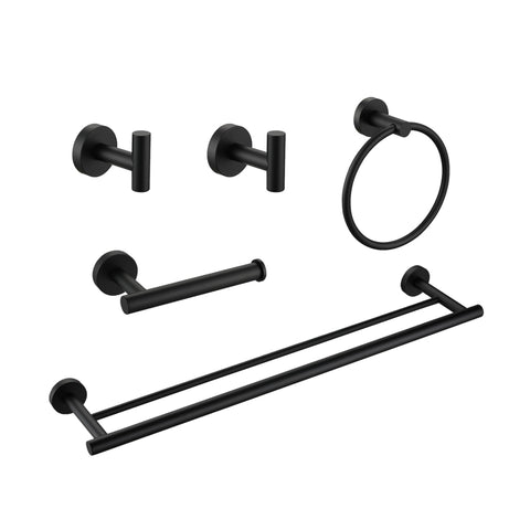 ZUN 5 Piece Bathroom Towel Rack Set Wall Mount W928P198325