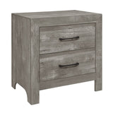 Rustic Style Gray Finish 1pc Nightstand of 2x Drawers Transitional Design Bedroom Furniture B01169123