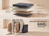 15-Inch Storage Ottoman, Dark Gray Synthetic Leather 81376274