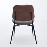 A&A Furniture, Dining Chairs Set of 2 Mid Century Modern Retro Faux Leather Chair with Walnut W1143P191787