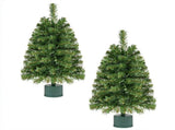 2 Pack 24" Rotating Pre-Lit Mini Christmas Tree with 8 Music Tracks, 35 Warm White LEDs, PVC 06111500