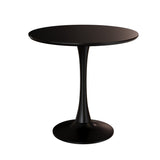 31.5" Black Round Dining Table, Tulip Table Kitchen Dining Table 2-4 People with MDF Table Top & W2189P303506