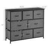 3-layer fabric drawer cabinet with 8 drawers in dark gray 71518239