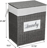 ZUN Laundry Hamper with Lid Laundry Basket with Handles Liner Bag Paper Woven Hampers for Laundry 46613192