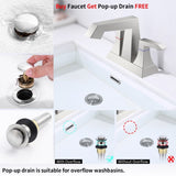 2-Handle Heavy Duty Bathroom with Drain and Supply Kits, Modern Style Lavatory Deck Mounted T3177P277482
