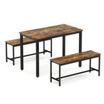 ZUN Dining Table Set, Bar Table with 2 Dining Benches, Table Counter with Chairs, Industrial for W1668P143137